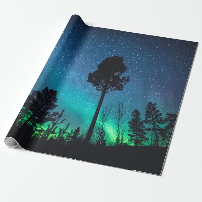 Papier Cadeau Forêt Northern Lights (Déroulé)