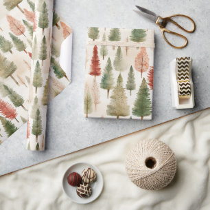 Papier Cadeau Forêt rustique d'arbres