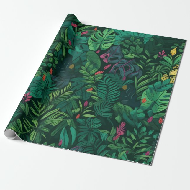 Papier Cadeau Forêt tropicale luxuriante (Déroulé)
