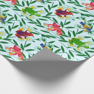 Papier Cadeau Forêt tropicale tropicale en bambou de grenouille
