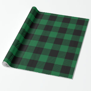 Papier Cadeau Forêt verte noir énorme plaid bûcheron de Buffalo