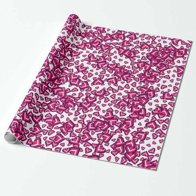 Papier Cadeau Forme d'amour de cœur mignon (Déroulé)