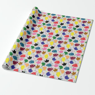 Papier Cadeau Formes Abstraites Feuille décorative colorée