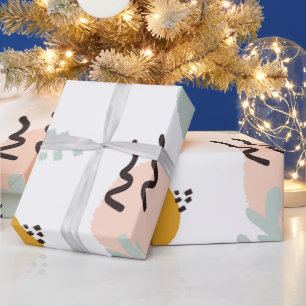 Papier Cadeau Formes Abstraites Pastel Moderne