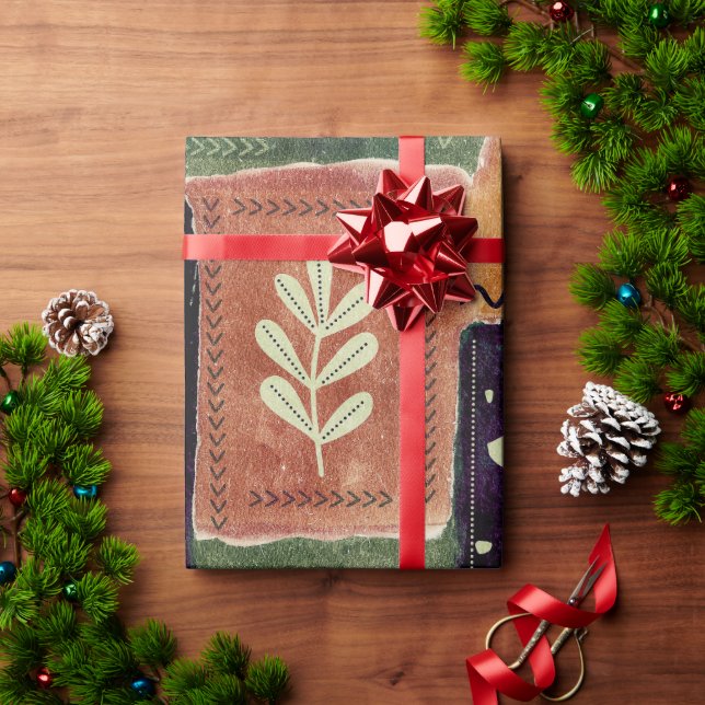 Papier Cadeau Formes et Feuilles de cercles géométriques Abstrai (Cadeau de vacances)