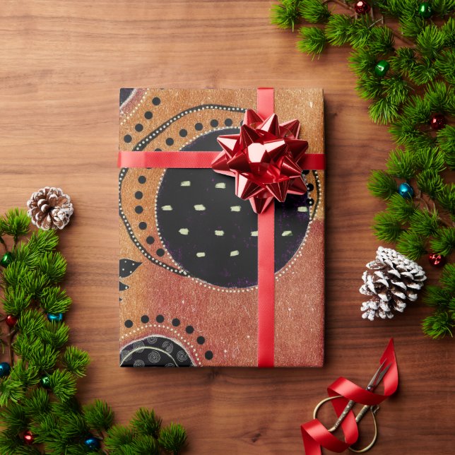 Papier Cadeau Formes et Feuilles de cercles géométriques Abstrai (Cadeau de vacances)