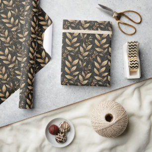 Papier Cadeau Formes feuilles et organiques dans les tons de la