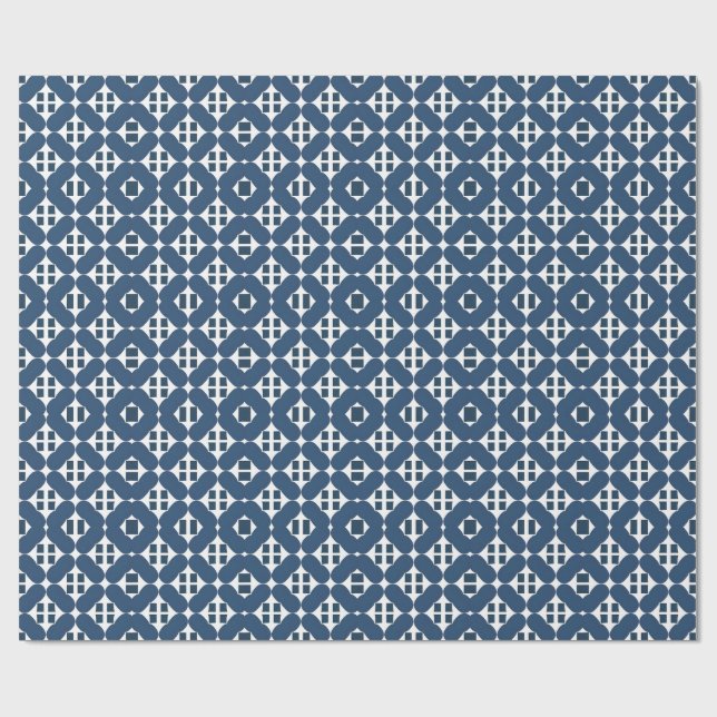 Papier Cadeau Formes géométriques bleues abstraites (Plat)