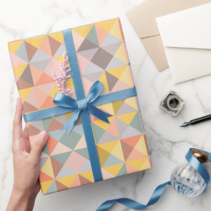 Papier Cadeau Formes géométriques Brown Terre Jaune Rustique Mod