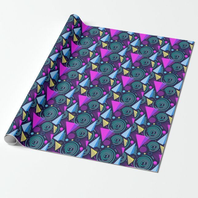Papier Cadeau Formes géométriques de style Memphis (Déroulé)
