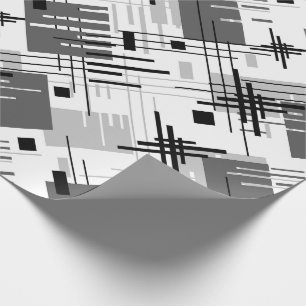 Papier Cadeau formes géométriques modernes Abstraites rayées