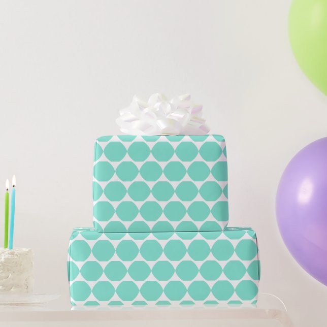Papier Cadeau Formes géométriques modernes Motif en vert Mint (Cadeaux de fête)