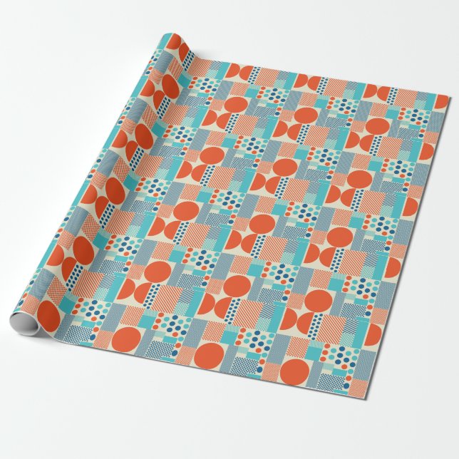 Papier Cadeau Formes géométriques, Motif d'art moderne. (Déroulé)