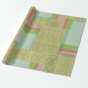 Papier Cadeau Formes géométriques simples vintages et traits de 