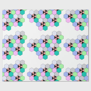 PAPIER CADEAU FORMES HEXAGONALES COLORÉES