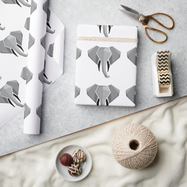 Papier Cadeau Formes simples Géométrie Tête d'éléphant (Artisanat)