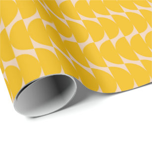 Papier Cadeau Formes simples géométriques modernes Motif Jaune