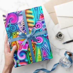 Papier Cadeau Formes très colorées et abstraites art 9