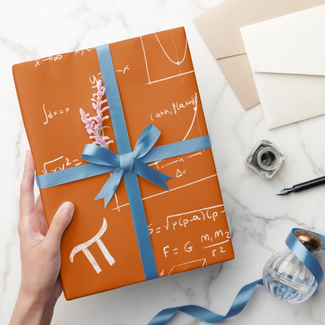 Papier Cadeau Formules et équations mathématiques orange pour an (Cadeaux)