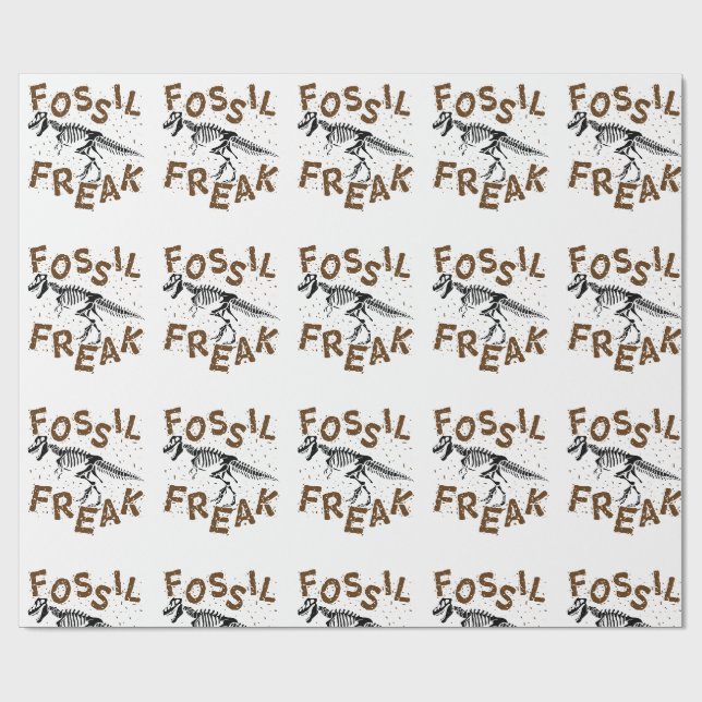 Papier Cadeau Fossile Freak Paléontologie Dinosaure Bones (Plat)