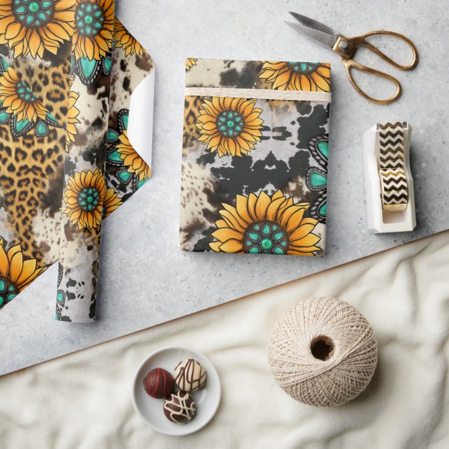 Papier Cadeau Fou de gemmes et de tournesols (Artisanat)