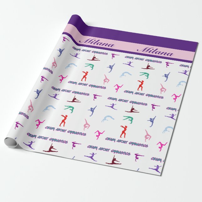 Papier Cadeau Fou de la gymnastique (Déroulé)