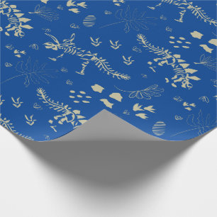 Papier Cadeau Fouille de fossiles Dinosaure Bleu et beige