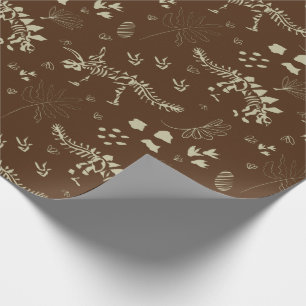 Papier Cadeau Fouille de fossiles Dinosaure Brun et beige