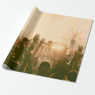 Papier Cadeau Foule au concert - retro style photoconcert, foule