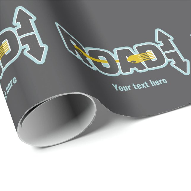 Papier Cadeau Fourche dans la route art texte typographique (Coin rond)