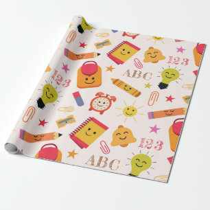 Papier Cadeau Fournitures scolaires amusantes et mignonnes Kawai