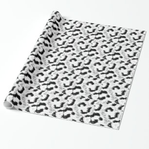 Papier Cadeau Fourrure Empreinte de léopard noire et blanche