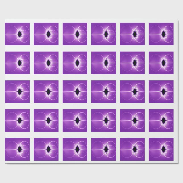 Papier Cadeau Fractage Violet Et Blanc (Plat)