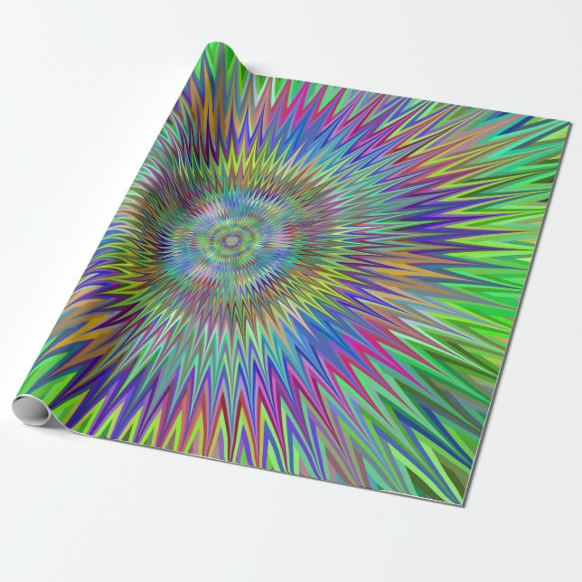 Papier Cadeau Fractale hypnotique d'éclat d'étoile (Déroulé)