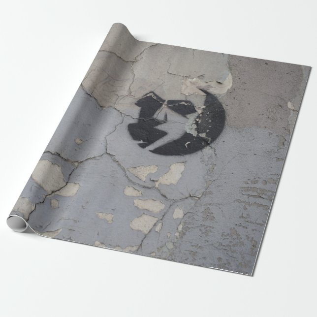 Papier Cadeau Fragment de pierre noir et blanc (Déroulé)
