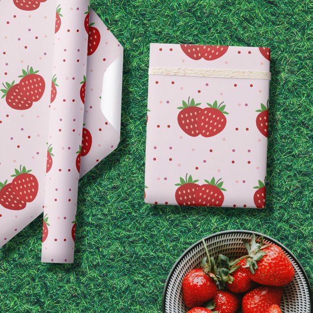 Papier Cadeau Fraise (Strawberry Wrapping Paper)