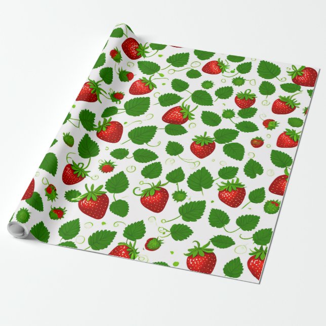 Papier Cadeau fraise (Déroulé)