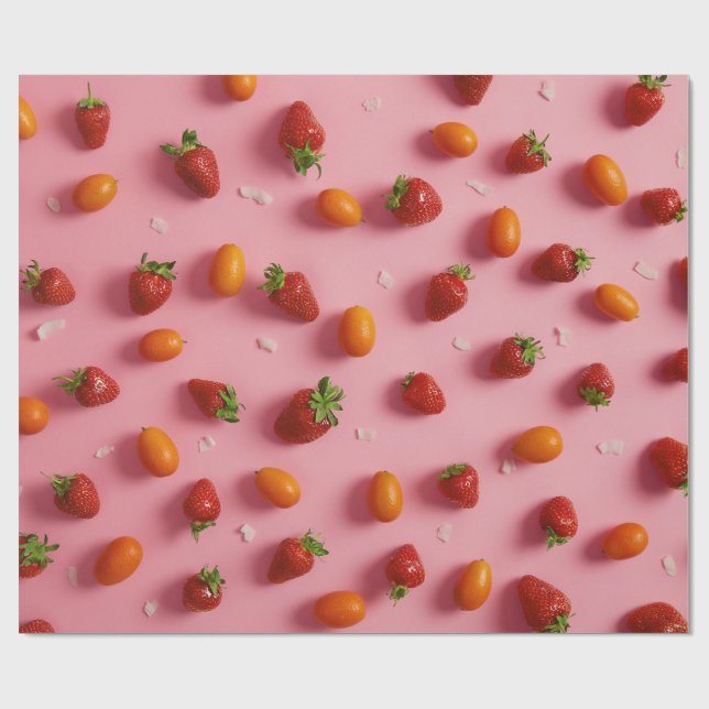 Papier Cadeau Fraise et tomate (Plat)