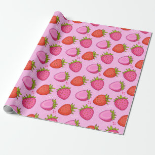 Papier Cadeau Fraise fine