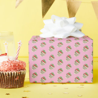 Papier Cadeau Fraise recouverte de chocolat blanc