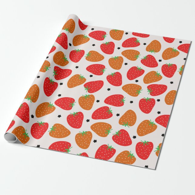 Papier Cadeau Fraise sucrée (Déroulé)