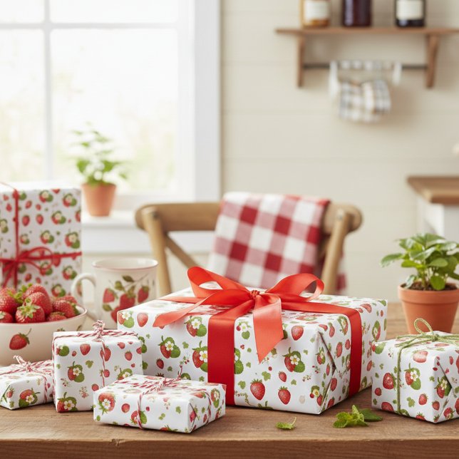 Papier Cadeau Fraises (Créateur téléchargé)