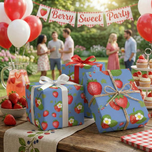 Papier Cadeau Fraises