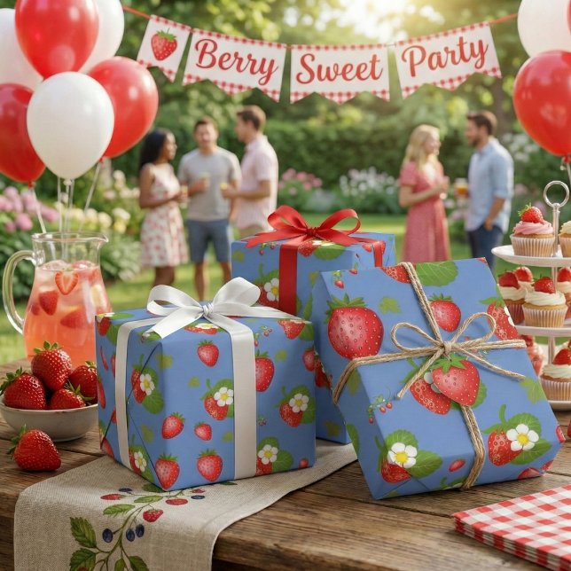 Papier Cadeau Fraises (Créateur téléchargé)