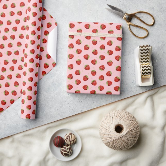 Papier Cadeau Fraises (Artisanat)
