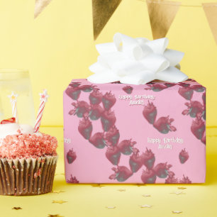 Papier Cadeau Fraises sucrées Personnalisées