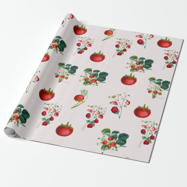 Papier Cadeau Fraises vintages (Déroulé)