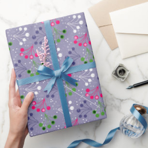 Papier Cadeau Framboise multicolore simple motif rétro années 6