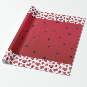 Papier Cadeau framboises fraîches et juteuses