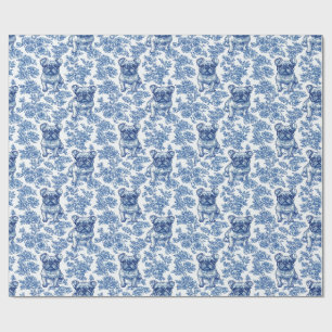 Papier Cadeau Français Bulldog Frenchie Blue Toile Motif